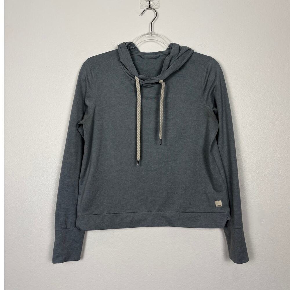Vuori Halo Essential Hoodie Heathered Blue Large